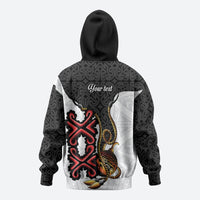 Personalised Papua New Guinea Oro Necklace Zip Hoodie Black Melanesia Traditional Pattern LT9 - Polynesian Pride