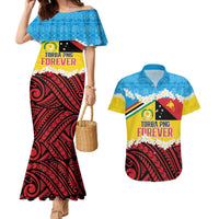 Personalised Torba PNG Forever Couples Matching Mermaid Dress and Hawaiian Shirt Polynesian Sand Art LT9 Green - Polynesian Pride
