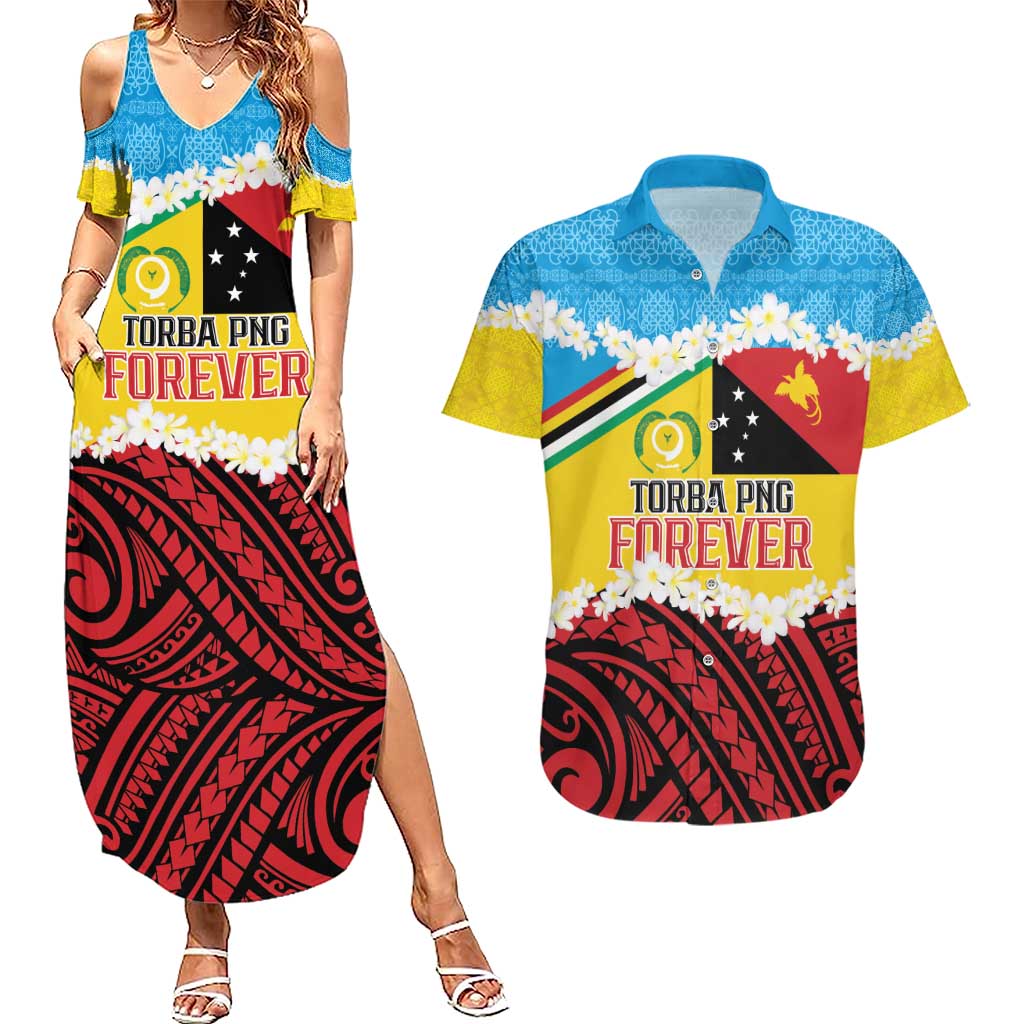Personalised Torba PNG Forever Couples Matching Summer Maxi Dress and Hawaiian Shirt Polynesian Sand Art LT9 Green - Polynesian Pride