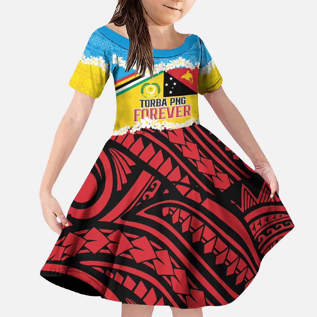 Personalised Torba PNG Forever Family Matching Mermaid Dress and Hawaiian Shirt Polynesian Sand Art LT9 Daughter's Dress Green - Polynesian Pride