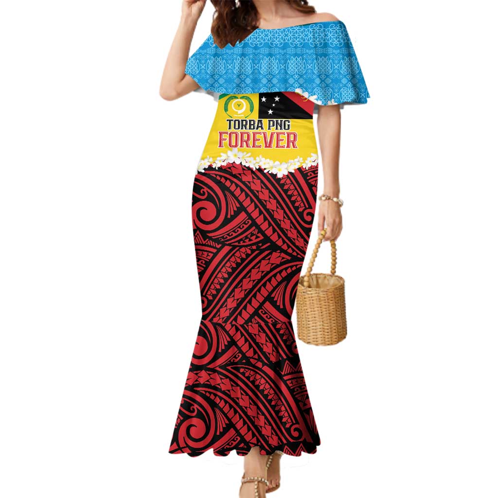 Personalised Torba PNG Forever Family Matching Mermaid Dress and Hawaiian Shirt Polynesian Sand Art LT9 Mom's Dress Green - Polynesian Pride