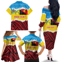 Personalised Torba PNG Forever Family Matching Off The Shoulder Long Sleeve Dress and Hawaiian Shirt Polynesian Sand Art LT9 - Polynesian Pride