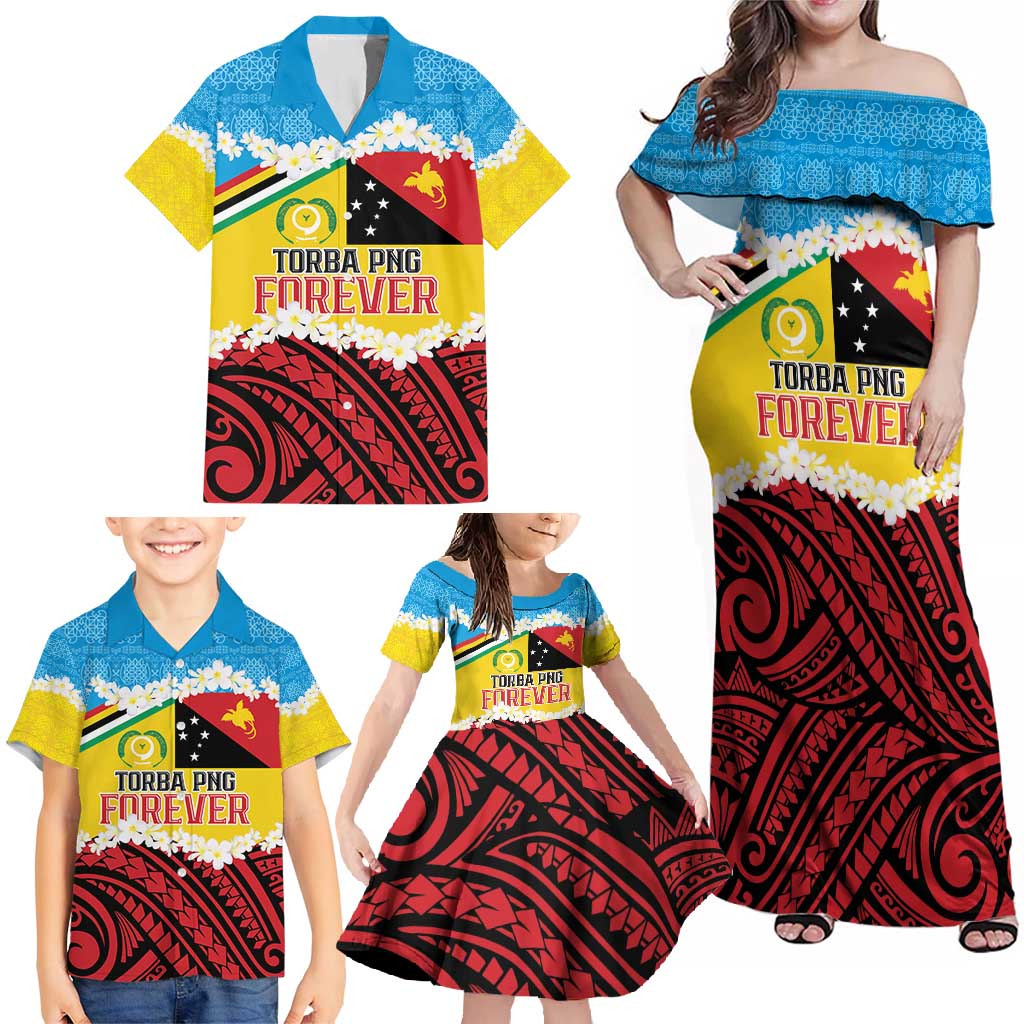 Personalised Torba PNG Forever Family Matching Off Shoulder Maxi Dress and Hawaiian Shirt Polynesian Sand Art LT9 - Polynesian Pride