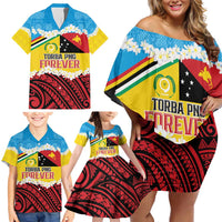 Personalised Torba PNG Forever Family Matching Off Shoulder Short Dress and Hawaiian Shirt Polynesian Sand Art LT9 - Polynesian Pride