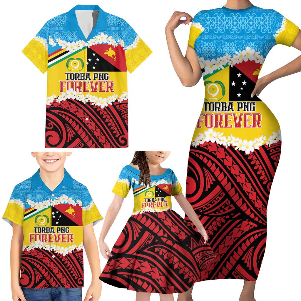 Personalised Torba PNG Forever Family Matching Short Sleeve Bodycon Dress and Hawaiian Shirt Polynesian Sand Art LT9 - Polynesian Pride