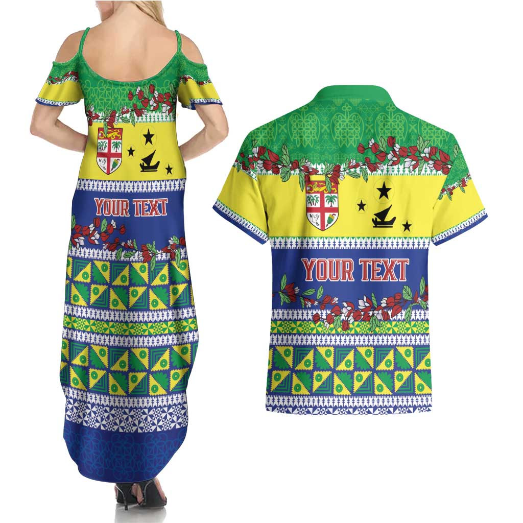 Personalised Malampa Fiji Forever Couples Matching Summer Maxi Dress and Hawaiian Shirt Tagimoucia Polynesian Sand Drawing LT9 - Polynesian Pride