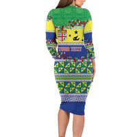 Personalised Malampa Fiji Forever Family Matching Long Sleeve Bodycon Dress and Hawaiian Shirt Tagimoucia Polynesian Sand Drawing LT9 - Polynesian Pride