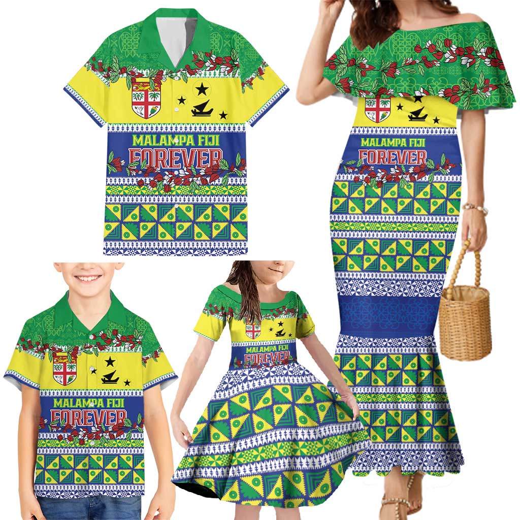Personalised Malampa Fiji Forever Family Matching Mermaid Dress and Hawaiian Shirt Tagimoucia Polynesian Sand Drawing LT9 - Polynesian Pride