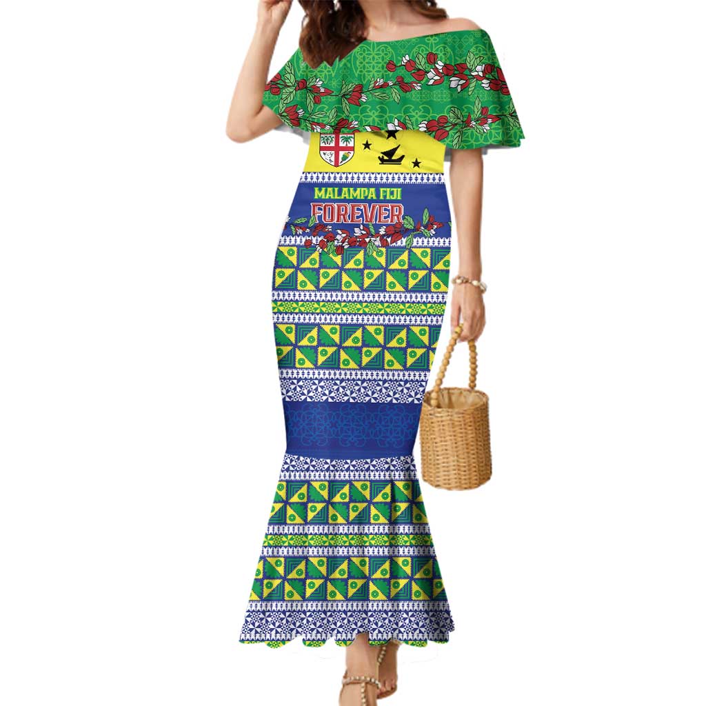 Personalised Malampa Fiji Forever Family Matching Mermaid Dress and Hawaiian Shirt Tagimoucia Polynesian Sand Drawing LT9 Mom's Dress Yellow - Polynesian Pride
