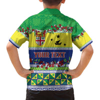Personalised Malampa Fiji Forever Family Matching Off The Shoulder Long Sleeve Dress and Hawaiian Shirt Tagimoucia Polynesian Sand Drawing LT9 - Polynesian Pride