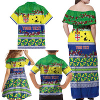 Personalised Malampa Fiji Forever Family Matching Off Shoulder Maxi Dress and Hawaiian Shirt Tagimoucia Polynesian Sand Drawing LT9 - Polynesian Pride