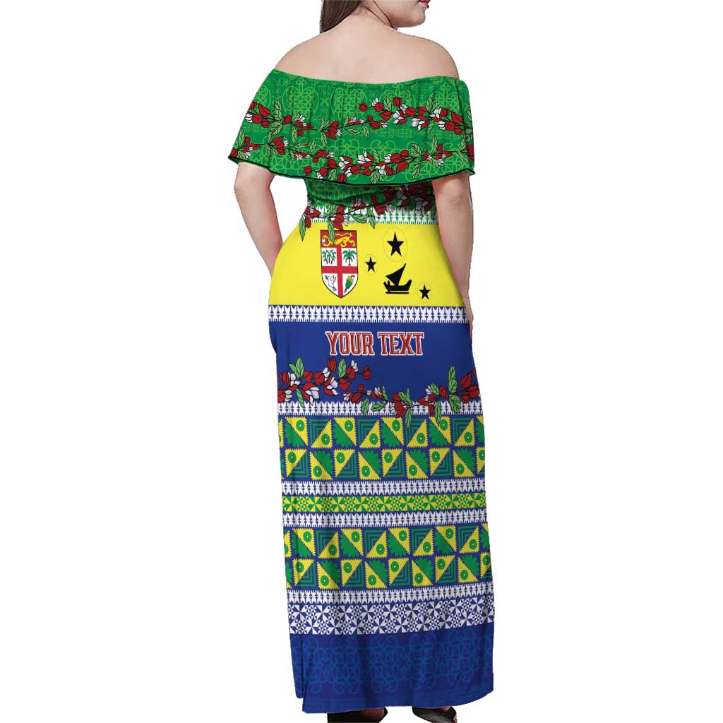 Personalised Malampa Fiji Forever Family Matching Off Shoulder Maxi Dress and Hawaiian Shirt Tagimoucia Polynesian Sand Drawing LT9 - Polynesian Pride