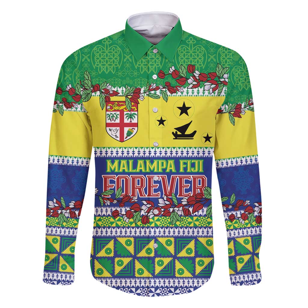 Personalised Malampa Fiji Forever Family Matching Off Shoulder Short Dress and Hawaiian Shirt Tagimoucia Polynesian Sand Drawing LT9 Dad's Shirt - Long Sleeve Yellow - Polynesian Pride