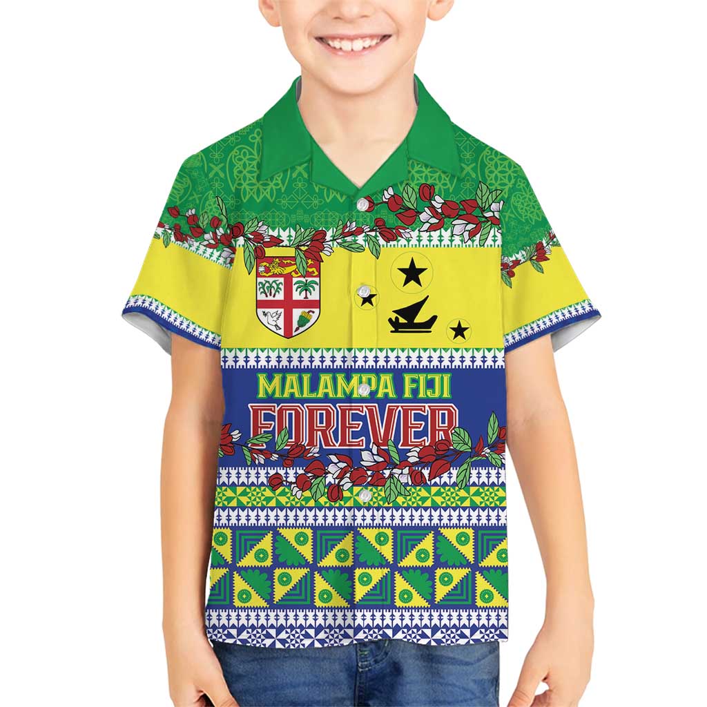 Personalised Malampa Fiji Forever Family Matching Puletasi and Hawaiian Shirt Tagimoucia Polynesian Sand Drawing LT9 Son's Shirt Yellow - Polynesian Pride