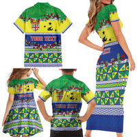 Personalised Malampa Fiji Forever Family Matching Short Sleeve Bodycon Dress and Hawaiian Shirt Tagimoucia Polynesian Sand Drawing LT9 - Polynesian Pride