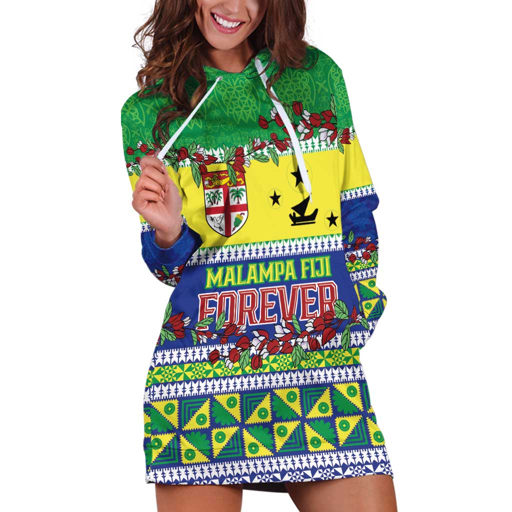 Personalised Malampa Fiji Forever Hoodie Dress Tagimoucia Polynesian Sand Drawing LT9 Yellow - Polynesian Pride