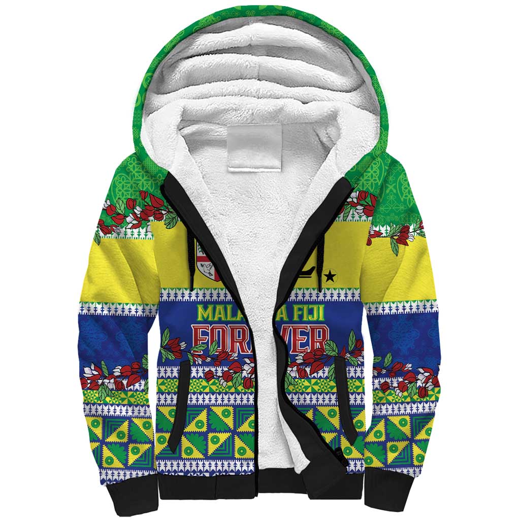 Personalised Malampa Fiji Forever Sherpa Hoodie Tagimoucia Polynesian Sand Drawing LT9 Unisex Yellow - Polynesian Pride