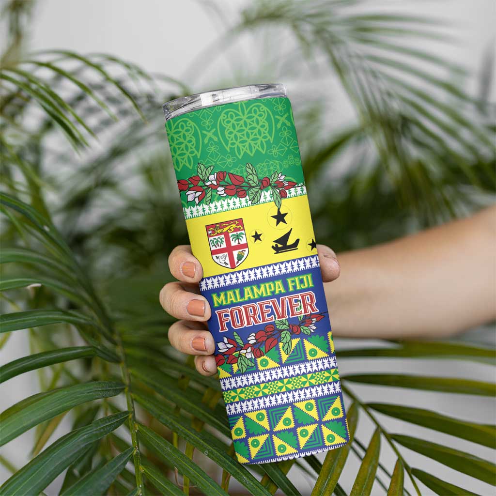 Personalised Malampa Fiji Forever Skinny Tumbler Tagimoucia Polynesian Sand Drawing LT9 - Polynesian Pride