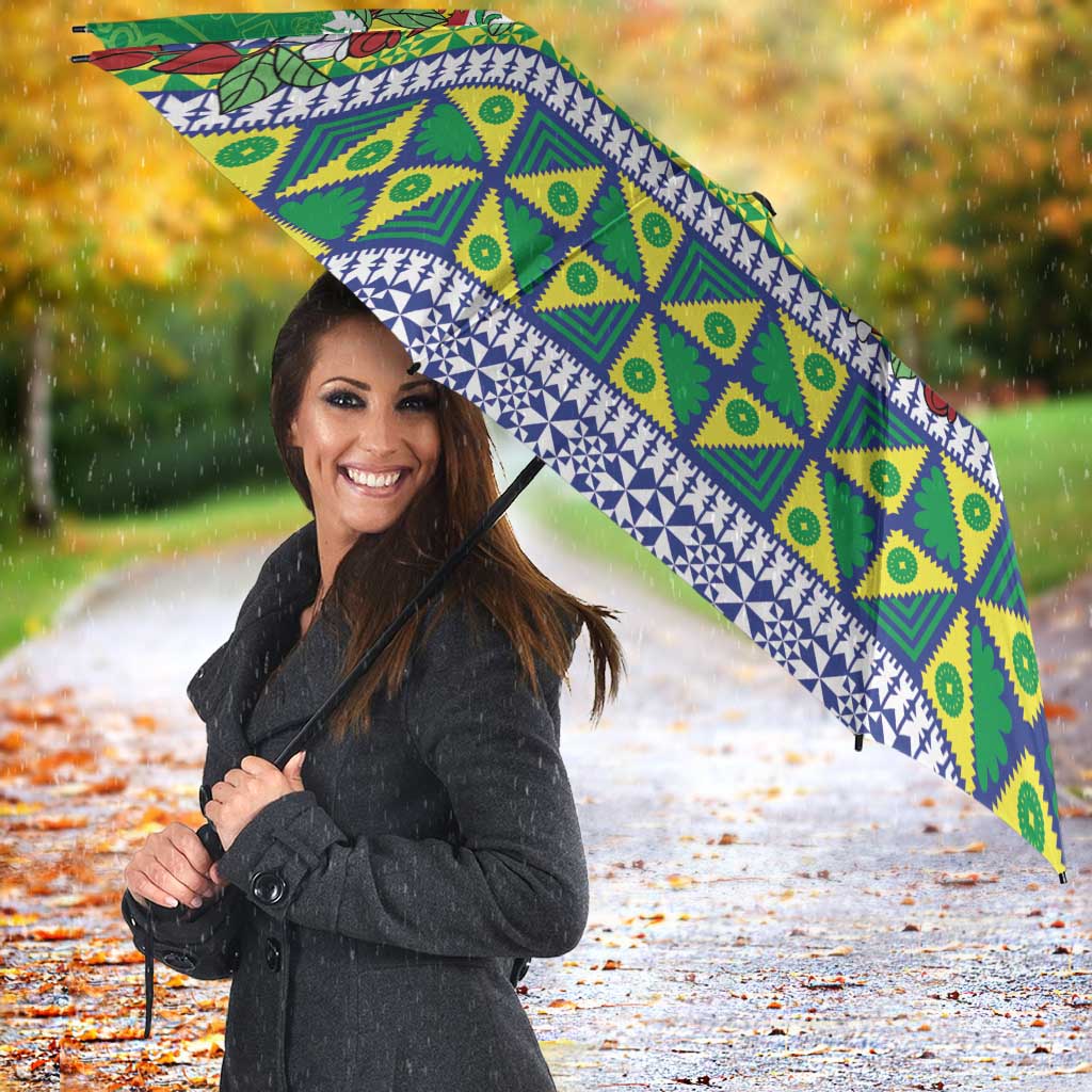 Malampa Fiji Forever Umbrella Tagimoucia Polynesian Sand Drawing - Polynesian Pride