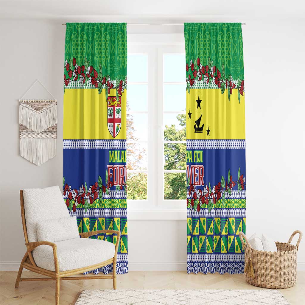 Malampa Fiji Forever Window Curtain Tagimoucia Polynesian Sand Drawing - Polynesian Pride