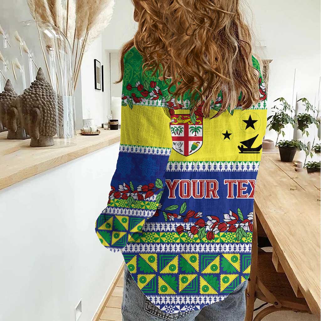 Personalised Malampa Fiji Forever Women Casual Shirt Tagimoucia Polynesian Sand Drawing LT9 - Polynesian Pride