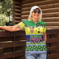 Personalised Malampa Fiji Forever Women Polo Shirt Tagimoucia Polynesian Sand Drawing - Polynesian Pride