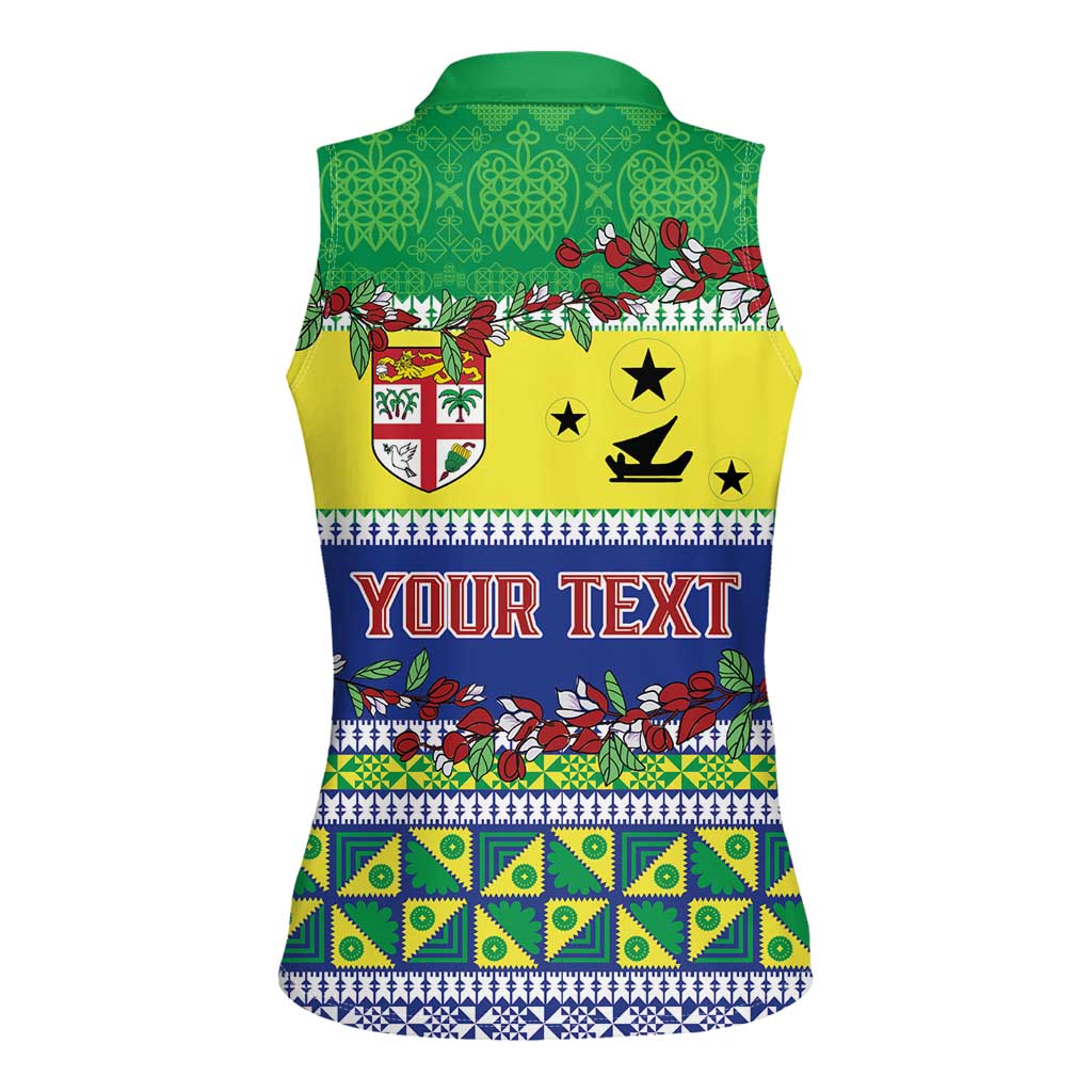 Personalised Malampa Fiji Forever Women Sleeveless Polo Shirt Tagimoucia Polynesian Sand Drawing LT9 - Polynesian Pride