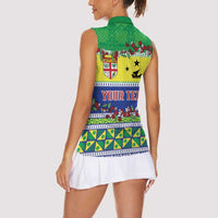 Personalised Malampa Fiji Forever Women Sleeveless Polo Shirt Tagimoucia Polynesian Sand Drawing LT9 - Polynesian Pride
