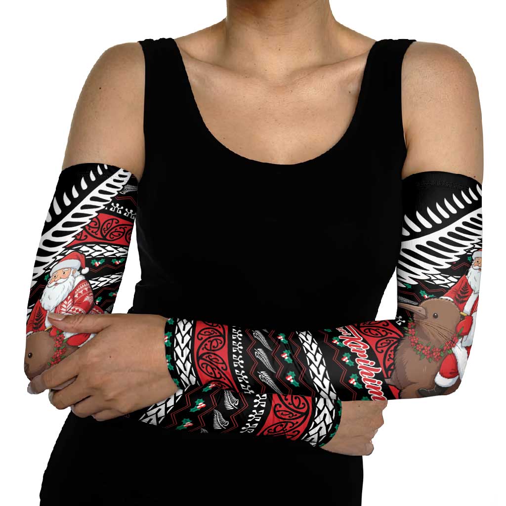 New Zealand Kiwi Santa Christmas Arm Sleeves He Wairua Kirihimete LT9 - Polynesian Pride