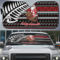 New Zealand Kiwi Santa Christmas Auto Sun Shade He Wairua Kirihimete LT9 Black - Polynesian Pride