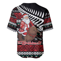 New Zealand Kiwi Santa Christmas Baseball Jersey He Wairua Kirihimete LT9 - Polynesian Pride