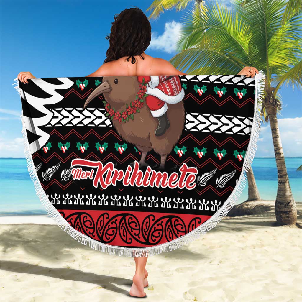 New Zealand Kiwi Santa Christmas Beach Blanket He Wairua Kirihimete LT9 - Polynesian Pride