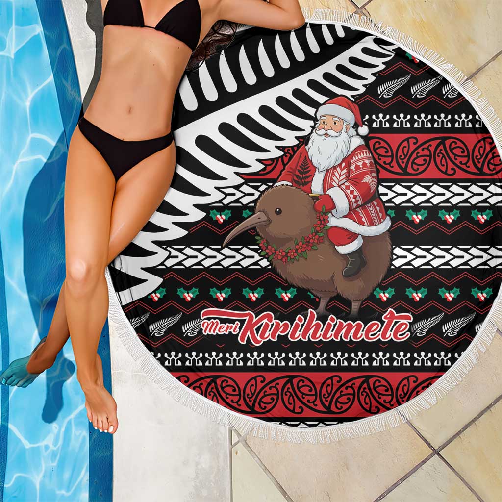 New Zealand Kiwi Santa Christmas Beach Blanket He Wairua Kirihimete LT9 - Polynesian Pride