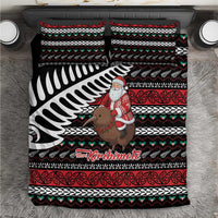 New Zealand Kiwi Santa Christmas Bedding Set He Wairua Kirihimete LT9 Black - Polynesian Pride