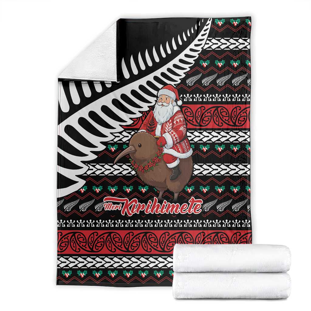 New Zealand Kiwi Santa Christmas Blanket He Wairua Kirihimete LT9 - Polynesian Pride