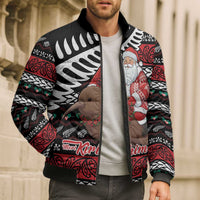 New Zealand Kiwi Santa Christmas Bomber Puffer Jacket He Wairua Kirihimete LT9 - Polynesian Pride
