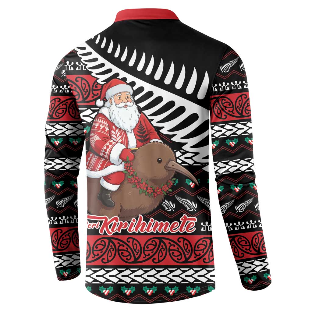 New Zealand Kiwi Santa Christmas Button Sweatshirt He Wairua Kirihimete LT9 - Polynesian Pride