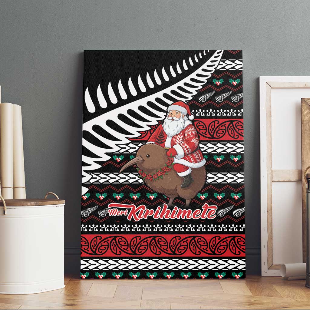 New Zealand Kiwi Santa Christmas Canvas Wall Art He Wairua Kirihimete LT9 - Polynesian Pride