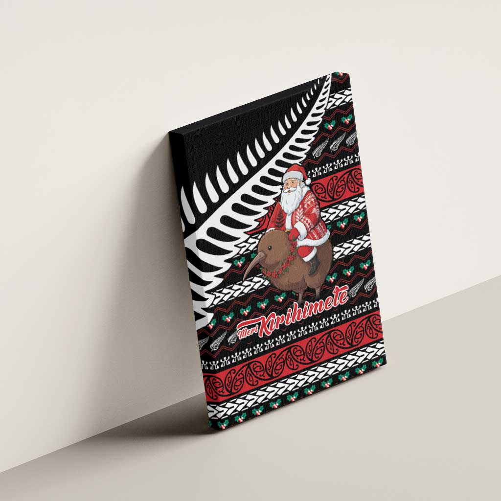 New Zealand Kiwi Santa Christmas Canvas Wall Art He Wairua Kirihimete LT9 - Polynesian Pride