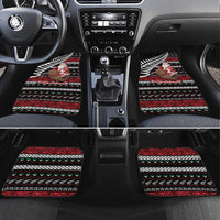 New Zealand Kiwi Santa Christmas Car Mats He Wairua Kirihimete LT9 Set 4pcs Black - Polynesian Pride