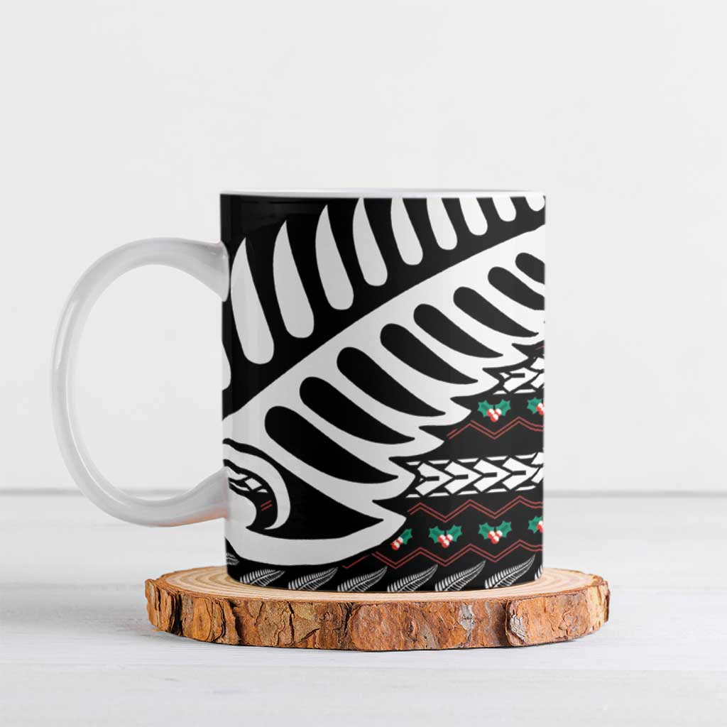 New Zealand Kiwi Santa Christmas Ceramic Mug He Wairua Kirihimete LT9 Black - Polynesian Pride