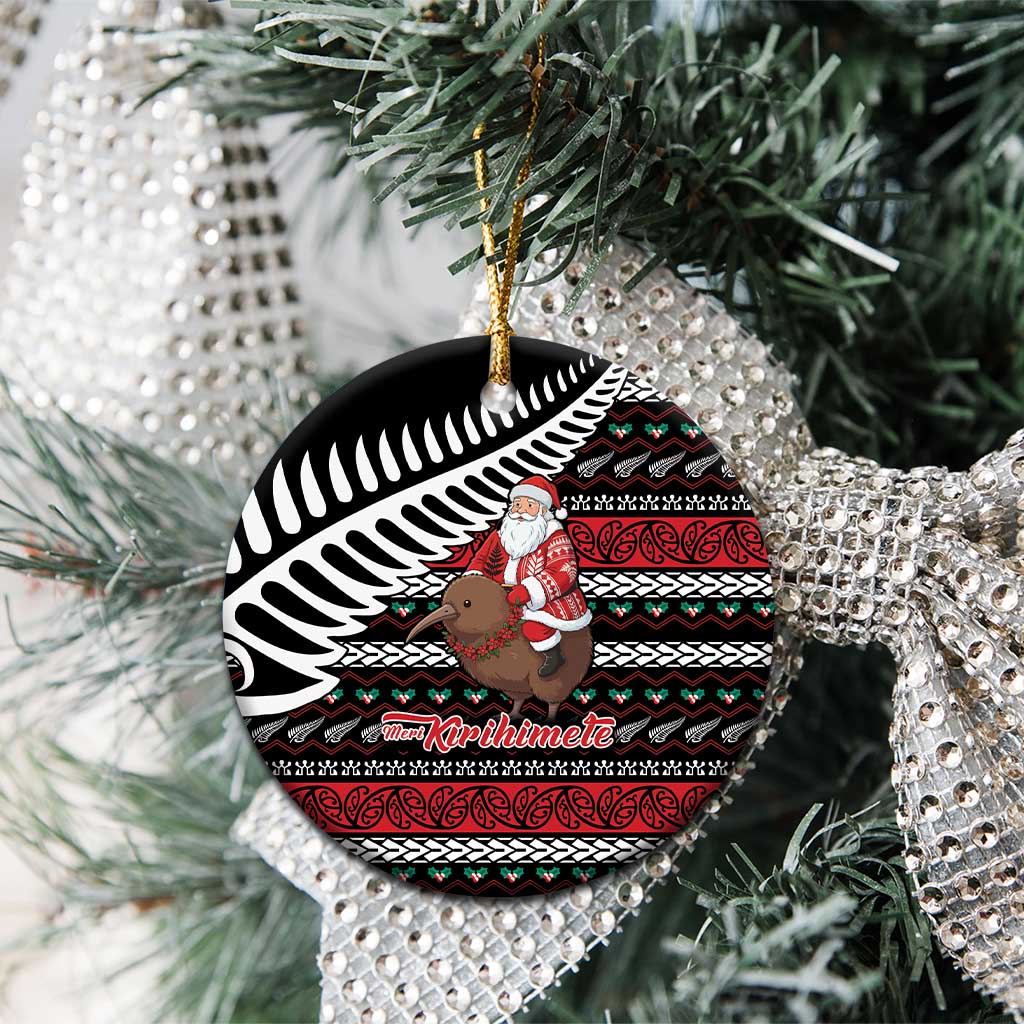New Zealand Kiwi Santa Christmas Ceramic Ornament He Wairua Kirihimete LT9 - Polynesian Pride
