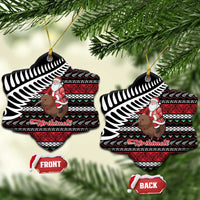 New Zealand Kiwi Santa Christmas Ceramic Ornament He Wairua Kirihimete LT9 Snow Flake Black - Polynesian Pride