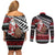 New Zealand Kiwi Santa Christmas Couples Matching Off Shoulder Short Dress and Long Sleeve Button Shirt He Wairua Kirihimete - Polynesian Pride