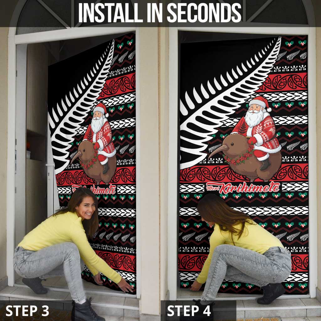 New Zealand Kiwi Santa Christmas Door Cover He Wairua Kirihimete LT9 - Polynesian Pride