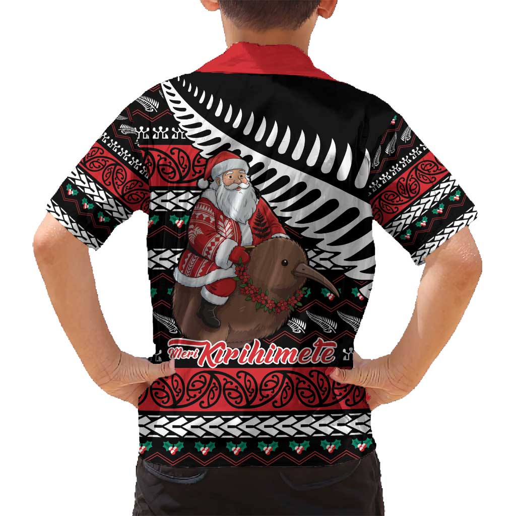 New Zealand Kiwi Santa Christmas Family Matching Summer Maxi Dress and Hawaiian Shirt He Wairua Kirihimete LT9 - Polynesian Pride