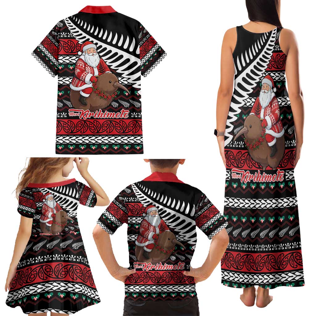 New Zealand Kiwi Santa Christmas Family Matching Tank Maxi Dress and Hawaiian Shirt He Wairua Kirihimete LT9 - Polynesian Pride