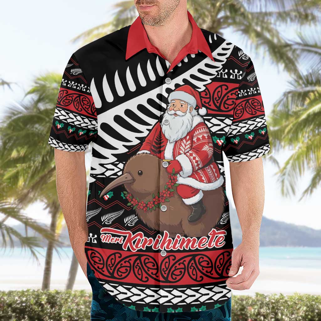 New Zealand Kiwi Santa Christmas Hawaiian Shirt He Wairua Kirihimete LT9 - Polynesian Pride