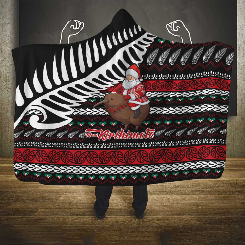 New Zealand Kiwi Santa Christmas Hooded Blanket He Wairua Kirihimete LT9 - Polynesian Pride