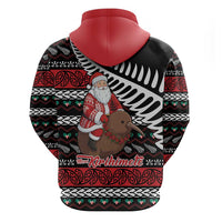 New Zealand Kiwi Santa Christmas Hoodie He Wairua Kirihimete LT9 - Polynesian Pride